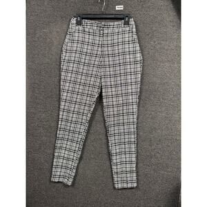 Hot Topic Pants Womens Size M Gray Plaid Slim Fit Dress Tapered Stretch Casual